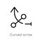 outline curved arrow vector icon. isolated black simple line element illustration from arrows 2 concept. editable vector stroke
