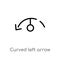 outline curved left arrow vector icon. isolated black simple line element illustration from arrows concept. editable vector stroke