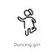 outline dancing girl vector icon. isolated black simple line element illustration from people concept. editable vector stroke