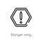 outline danger sing vector icon. isolated black simple line element illustration from airport terminal concept. editable vector