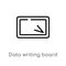 outline data writing board interface vector icon. isolated black simple line element illustration from user interface concept.