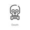 outline death vector icon. isolated black simple line element illustration from nature concept. editable vector stroke death icon