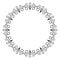 Outline decorative circle frame design, monochrome