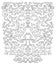 Outline decorative pattern with lace and dragons. Vector asian contour texture.