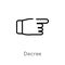 outline decree vector icon. isolated black simple line element illustration from gestures concept. editable vector stroke decree