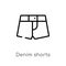 outline denim shorts vector icon. isolated black simple line element illustration from clothes concept. editable vector stroke