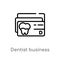outline dentist business card vector icon. isolated black simple line element illustration from other concept. editable vector