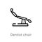 outline dentist chair vector icon. isolated black simple line element illustration from dentist concept. editable vector stroke