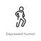 outline depressed human vector icon. isolated black simple line element illustration from feelings concept. editable vector stroke