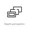 outline depth perception vector icon. isolated black simple line element illustration from augmented reality concept. editable