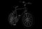 Outline detailed bike of white lines on a black background. Vector illustration