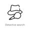outline detective search vector icon. isolated black simple line element illustration from user interface concept. editable vector