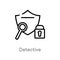 outline detective vector icon. isolated black simple line element illustration from gdpr concept. editable vector stroke detective