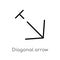 outline diagonal arrow vector icon. isolated black simple line element illustration from arrows concept. editable vector stroke