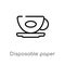 outline disposable paper cup vector icon. isolated black simple line element illustration from food concept. editable vector