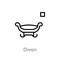 outline divan vector icon. isolated black simple line element illustration from furniture concept. editable vector stroke divan