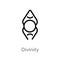 outline divinity vector icon. isolated black simple line element illustration from zodiac concept. editable vector stroke divinity