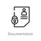 outline documentation vector icon. isolated black simple line element illustration from gdpr concept. editable vector stroke