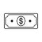 Outline dollar money cash bill illustration vector