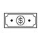 Outline dollar money cash bill illustration vector
