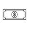 Outline dollar money cash bill illustration vector