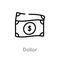 outline dollar vector icon. isolated black simple line element illustration from payment concept. editable vector stroke dollar