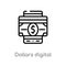 outline dollars digital commerce vector icon. isolated black simple line element illustration from commerce concept. editable