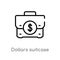 outline dollars suitcase for business vector icon. isolated black simple line element illustration from business concept. editable