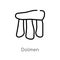 outline dolmen vector icon. isolated black simple line element illustration from stone age concept. editable vector stroke dolmen