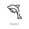 outline dolphin vector icon. isolated black simple line element illustration from nautical concept. editable vector stroke dolphin