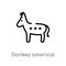 outline donkey americal political vector icon. isolated black simple line element illustration from political concept. editable