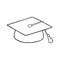 outline doodle graduation hat