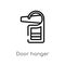 outline door hanger vector icon. isolated black simple line element illustration from hotel and restaurant concept. editable