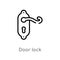 outline door lock vector icon. isolated black simple line element illustration from security concept. editable vector stroke door