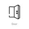 outline door vector icon. isolated black simple line element illustration from furniture concept. editable vector stroke door icon