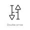 outline double arrow vector icon. isolated black simple line element illustration from arrows concept. editable vector stroke