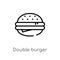 outline double burger vector icon. isolated black simple line element illustration from food concept. editable vector stroke