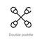 outline double paddle vector icon. isolated black simple line element illustration from nautical concept. editable vector stroke