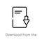 outline download from the net vector icon. isolated black simple line element illustration from computer concept. editable vector