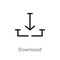 outline download vector icon. isolated black simple line element illustration from arrows 2 concept. editable vector stroke
