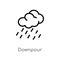 outline downpour vector icon. isolated black simple line element illustration from weather concept. editable vector stroke