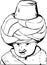 Outline drawing of 18th century Arab doll