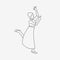 Outline drawing of dancing woman