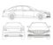 Outline drawing of a premium sedan