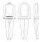 Outline drawing templates of sports clothing set.