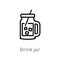 outline drink jar vector icon. isolated black simple line element illustration from bistro and restaurant concept. editable vector