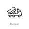 outline dumper vector icon. isolated black simple line element illustration from tools concept. editable vector stroke dumper icon