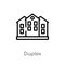 outline duplex vector icon. isolated black simple line element illustration from real estate concept. editable vector stroke