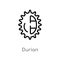 outline durian vector icon. isolated black simple line element illustration from fruits concept. editable vector stroke durian