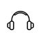 Outline earphones icon. Illustration of musical equipment icon. The Earphone icon design is suitable for app designers, website